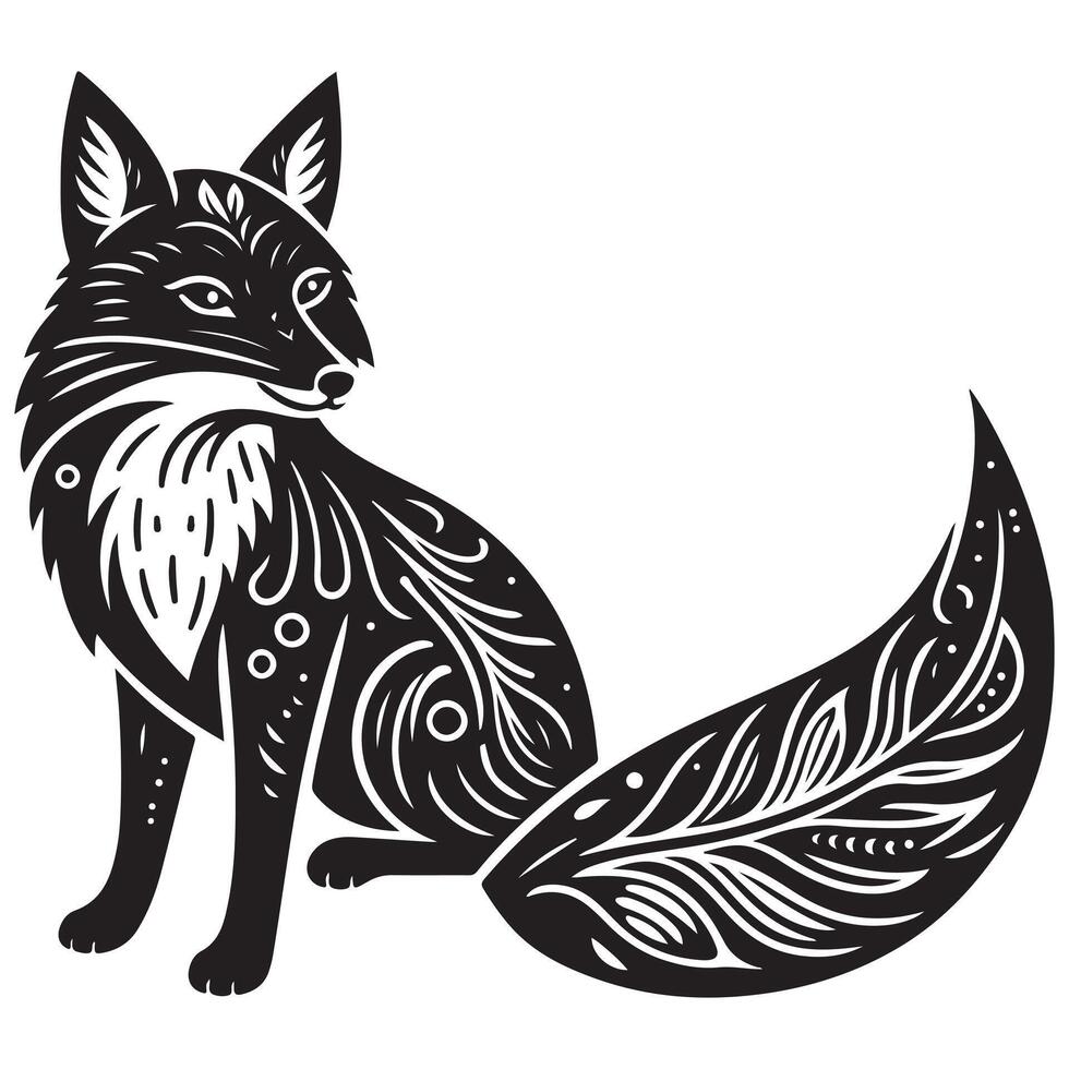Black and White Design Featuring a Classic Animal Motif vector