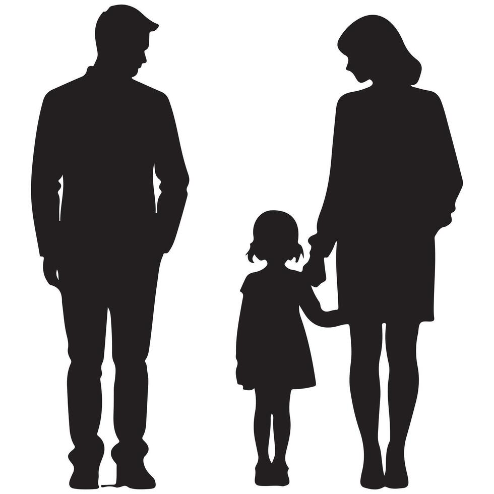 a family portrait of a mother and daughter with white background vector