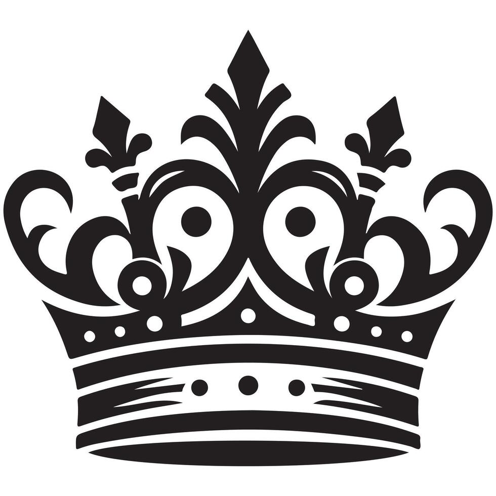 Black and White Crown Artwork vector