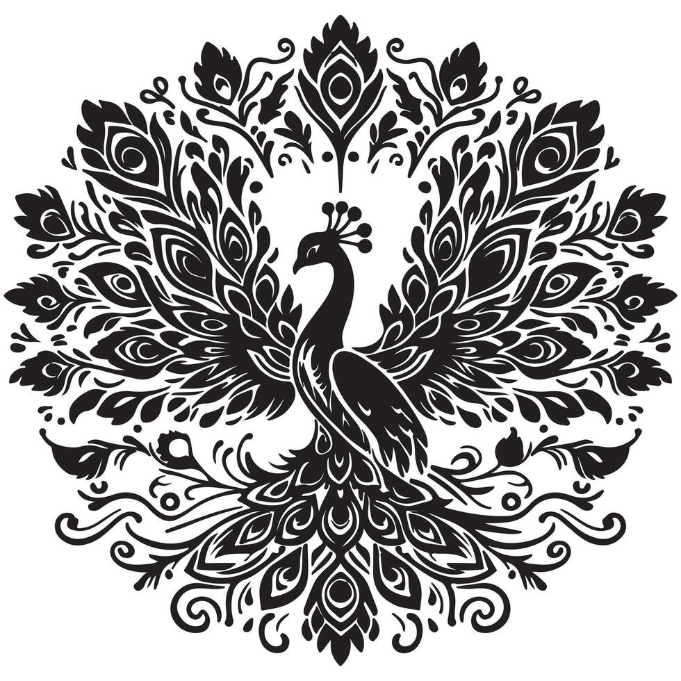 Intricate Black and White Art vector