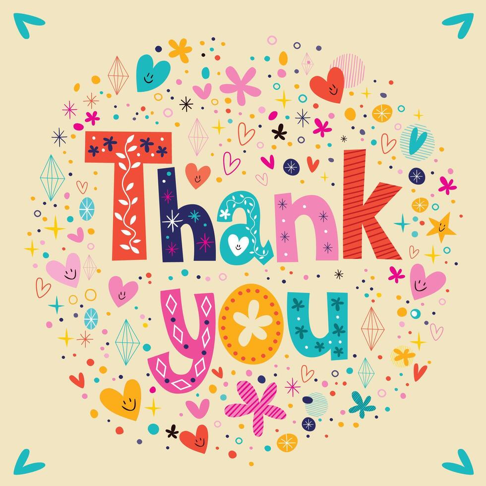 thank you greeting card for web thanksgiving and presentation template vector