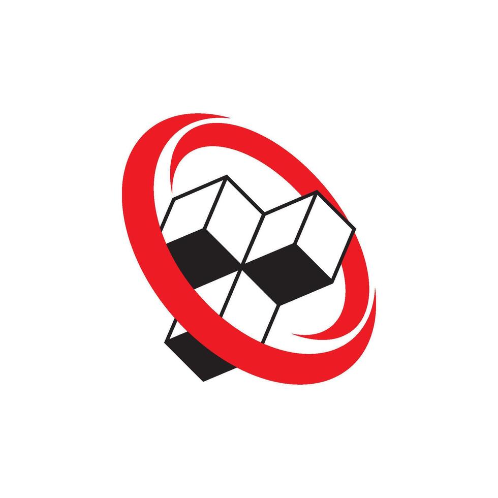 three cube logo vector