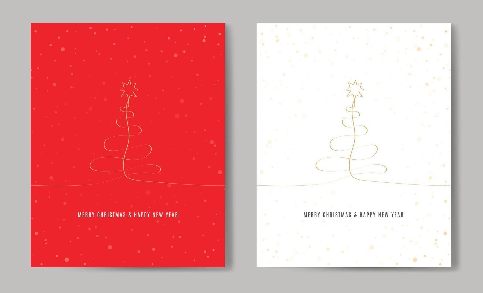 Merry Christmas tree outline greeting text card set golden illustration design background. Greeting card. Xmas tree. vector
