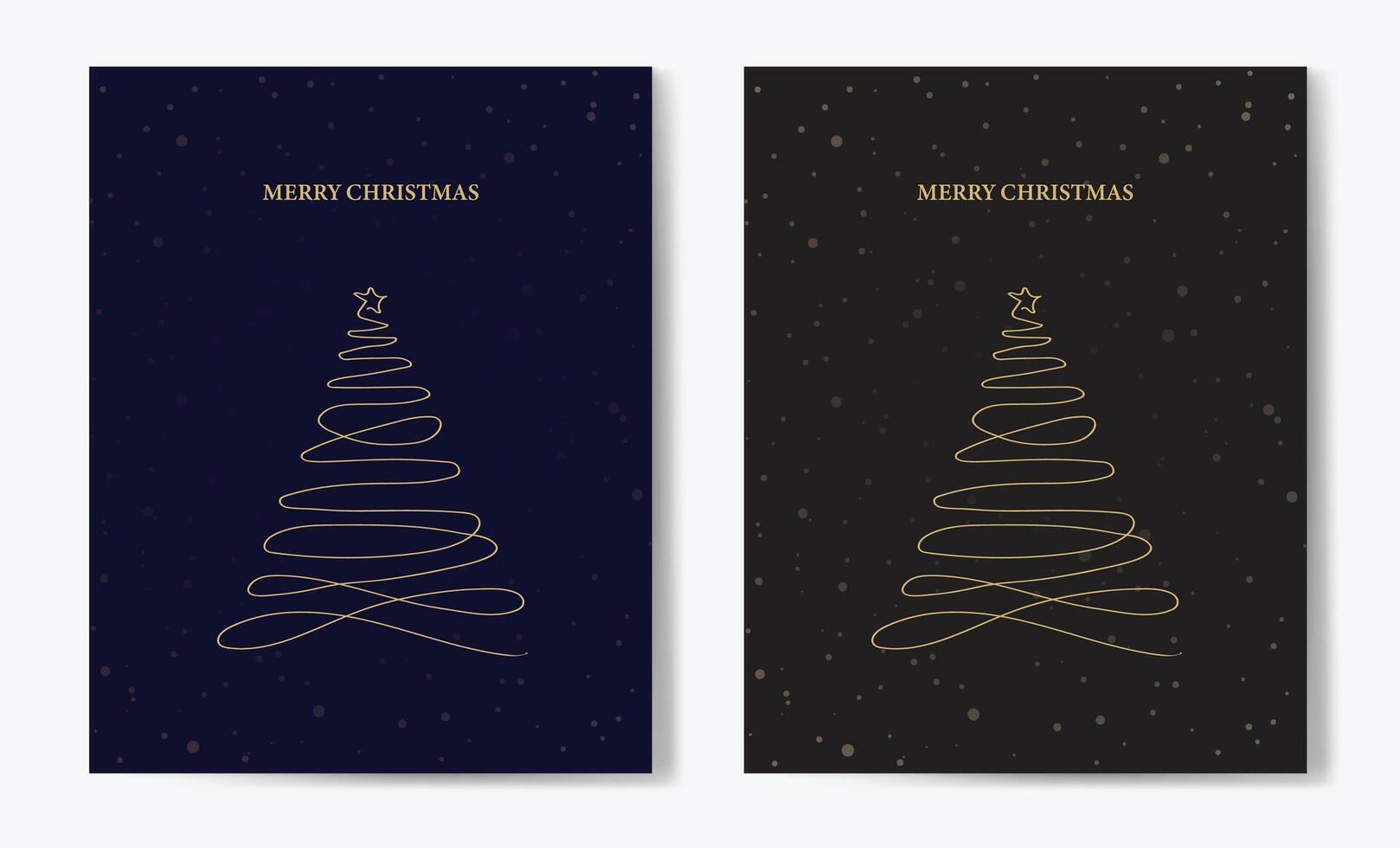 Merry Christmas tree outline greeting text card set golden illustration design background. Greeting card. Xmas tree. vector