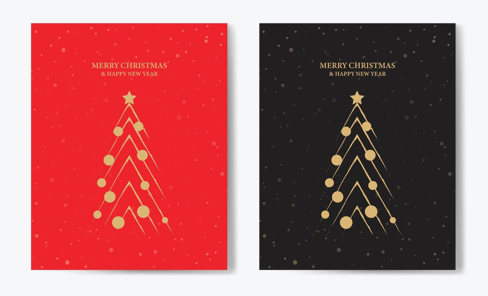 Merry Christmas tree outline greeting text card set golden illustration design background. Greeting card. Xmas tree. vector