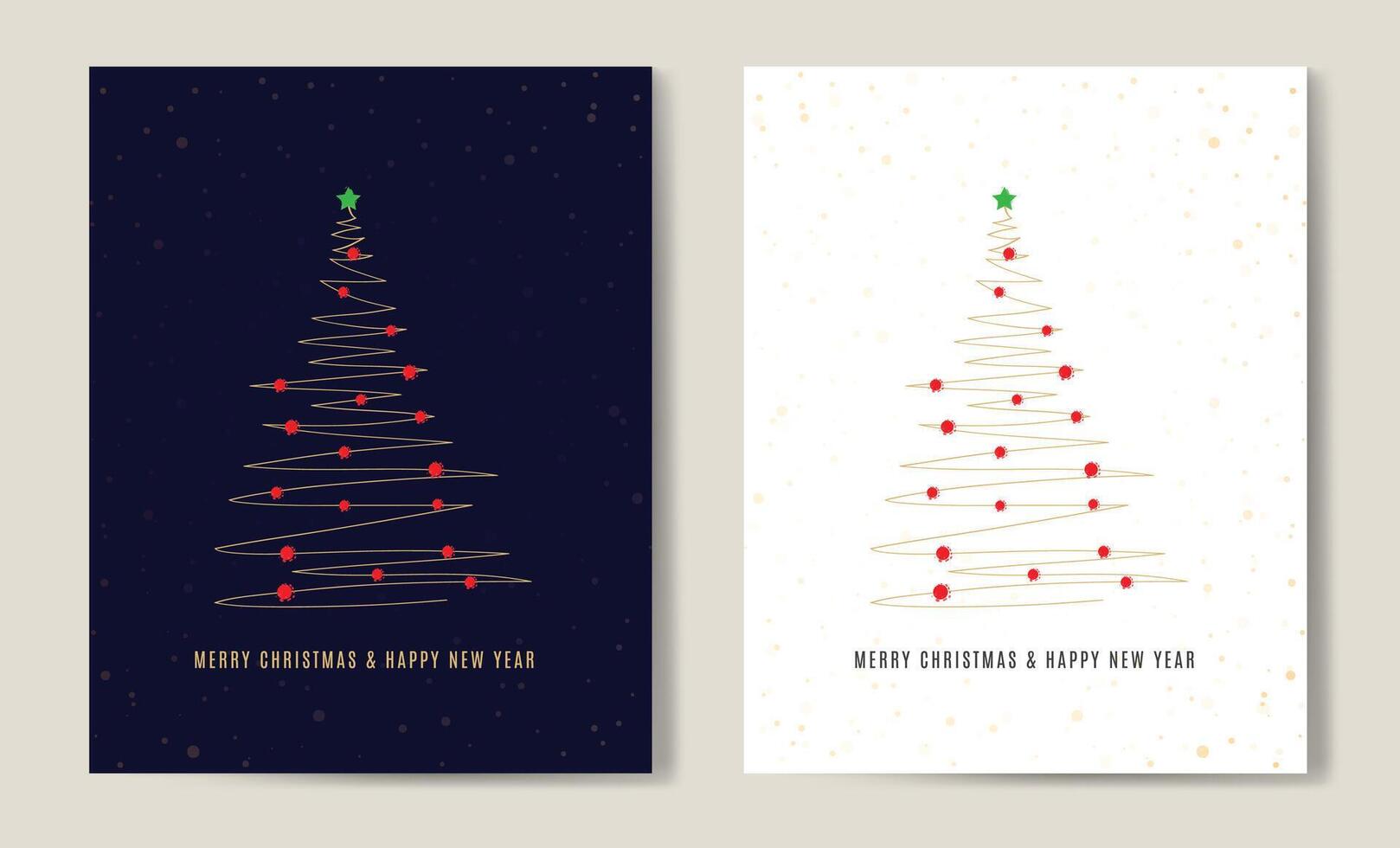 Merry Christmas tree outline greeting text card set golden illustration design background. Greeting card. Xmas tree. vector