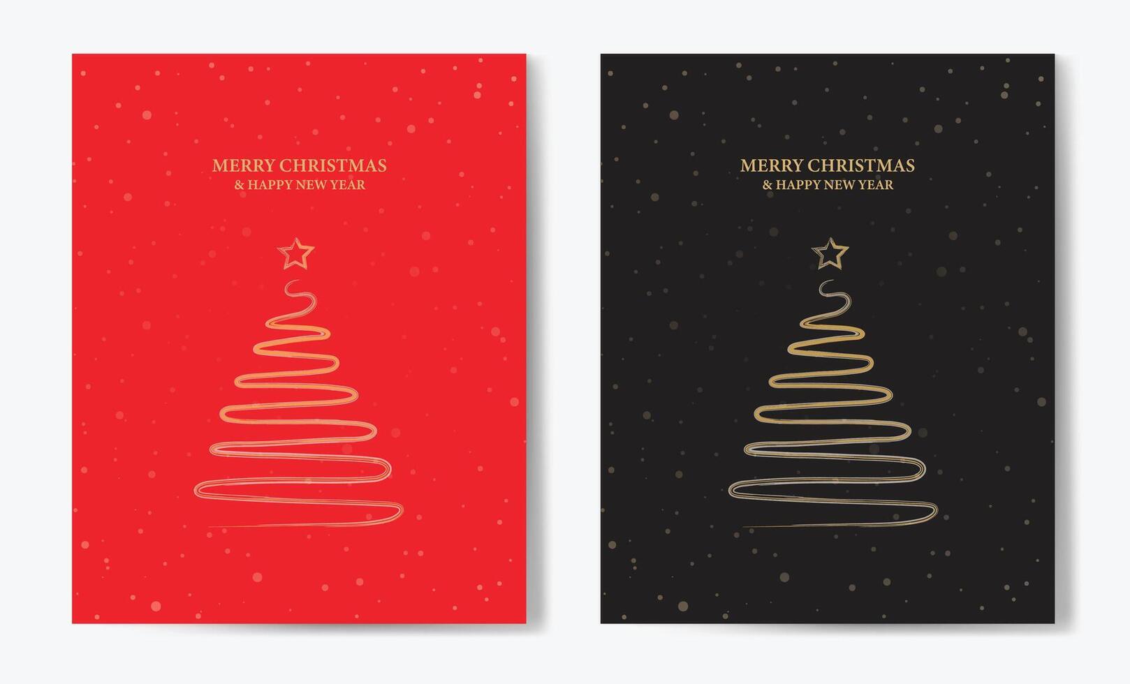 Merry Christmas tree outline greeting text card set golden illustration design background. Greeting card. Xmas tree. vector