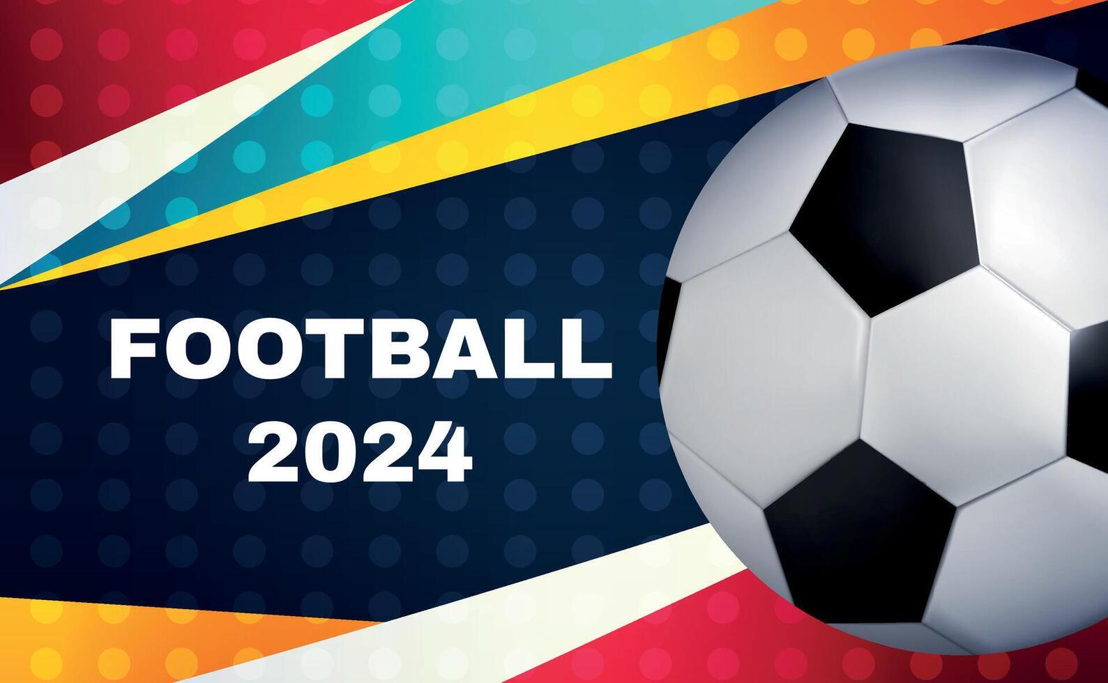 Banner template with soccer ball. Championship. Team. Cup, sports game. 2024. International sport. Summer football. Award. Finale. Layout. Soccer. Match. Europe. vector