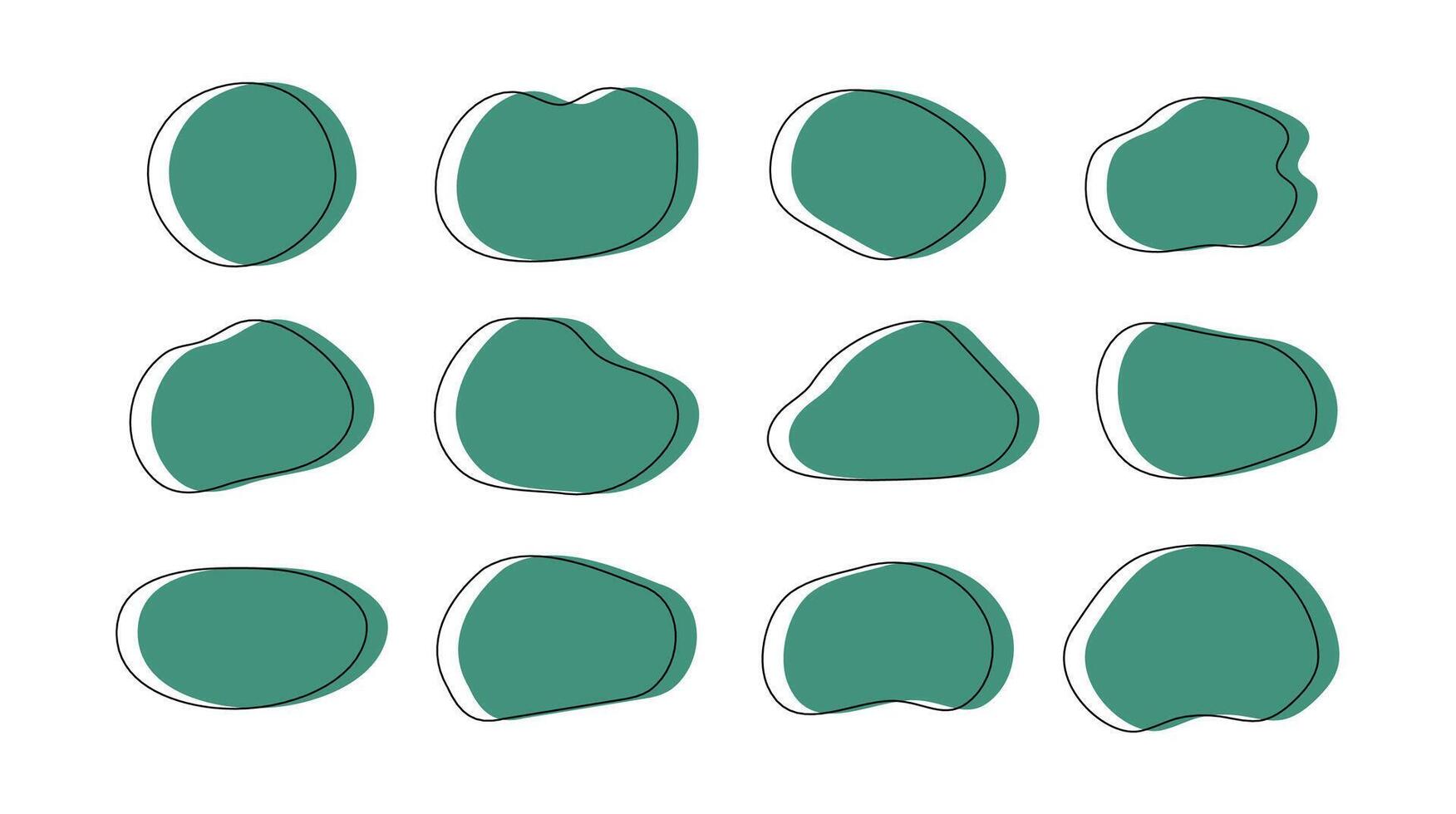 Abstract shapes and figures. Textbox. Frame and speech bubble. Modern trendy geometric shapes. Illustration. Minimalism. Talk. Doodle and hand drawn. Template collection. Blob and blotch. Fluid vector