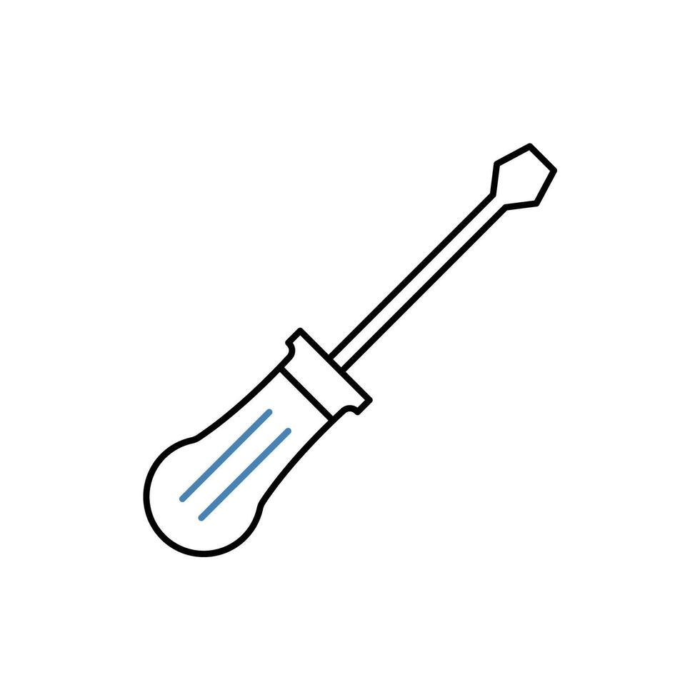 screwdriver concept line icon. Simple element illustration. screwdriver concept outline symbol design. vector