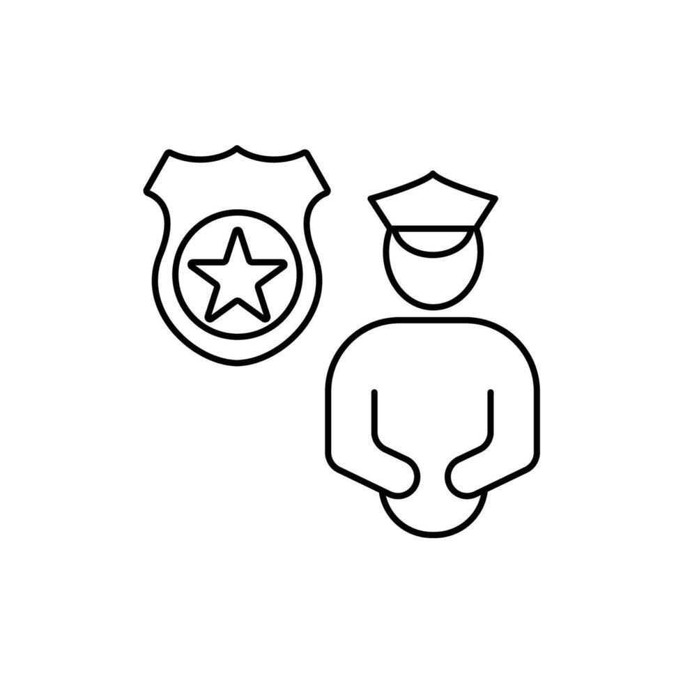 police concept line icon. Simple element illustration. police concept outline symbol design. vector