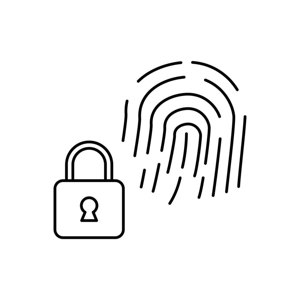 biometric lock concept line icon. Simple element illustration. biometric lock concept outline symbol design. vector