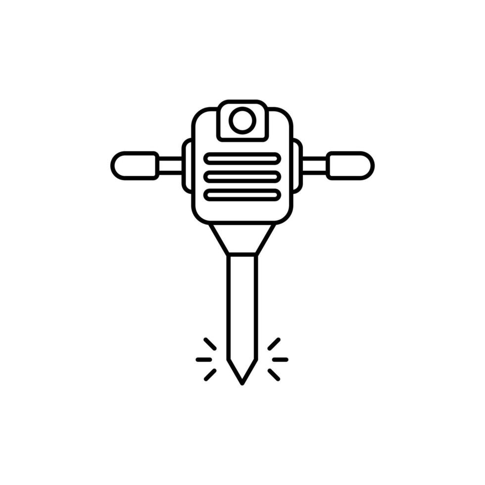 jackhammer concept line icon. Simple element illustration. jackhammer concept outline symbol design. vector