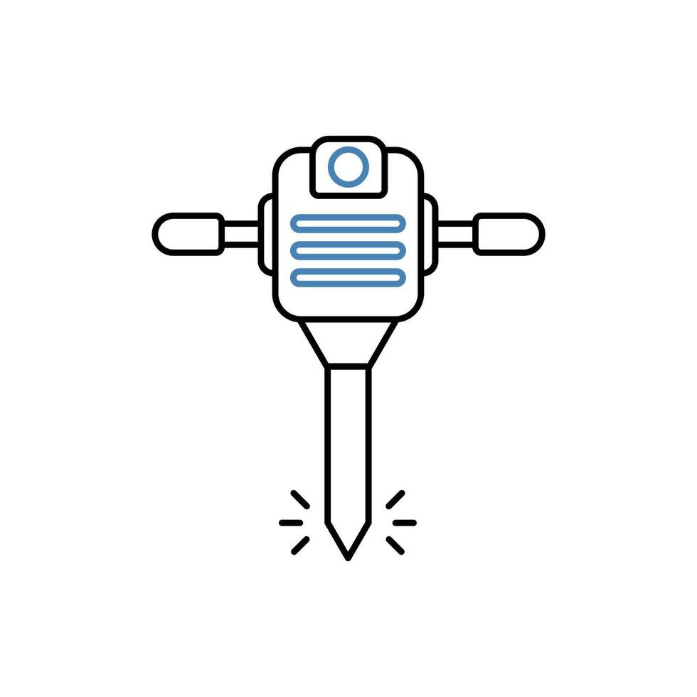jackhammer concept line icon. Simple element illustration. jackhammer concept outline symbol design. vector