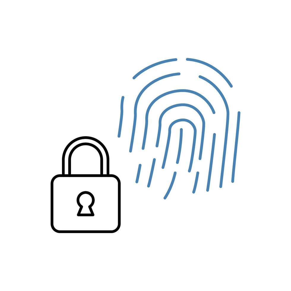 biometric lock concept line icon. Simple element illustration. biometric lock concept outline symbol design. vector