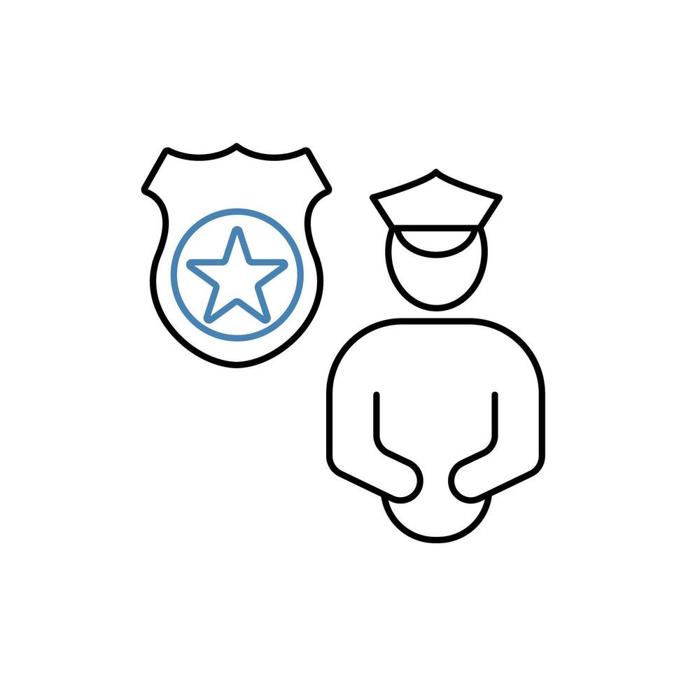 police concept line icon. Simple element illustration. police concept outline symbol design. vector