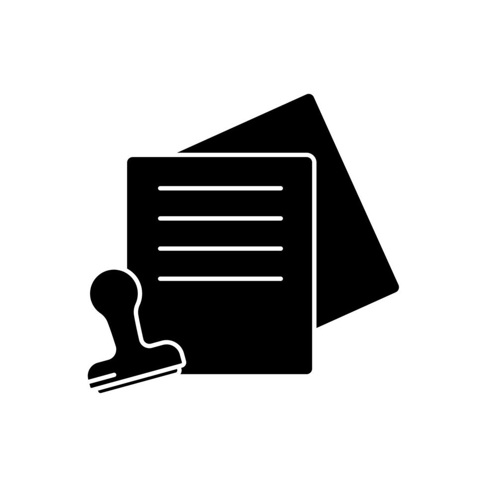 stamp document concept line icon. Simple element illustration. stamp document concept outline symbol design. vector