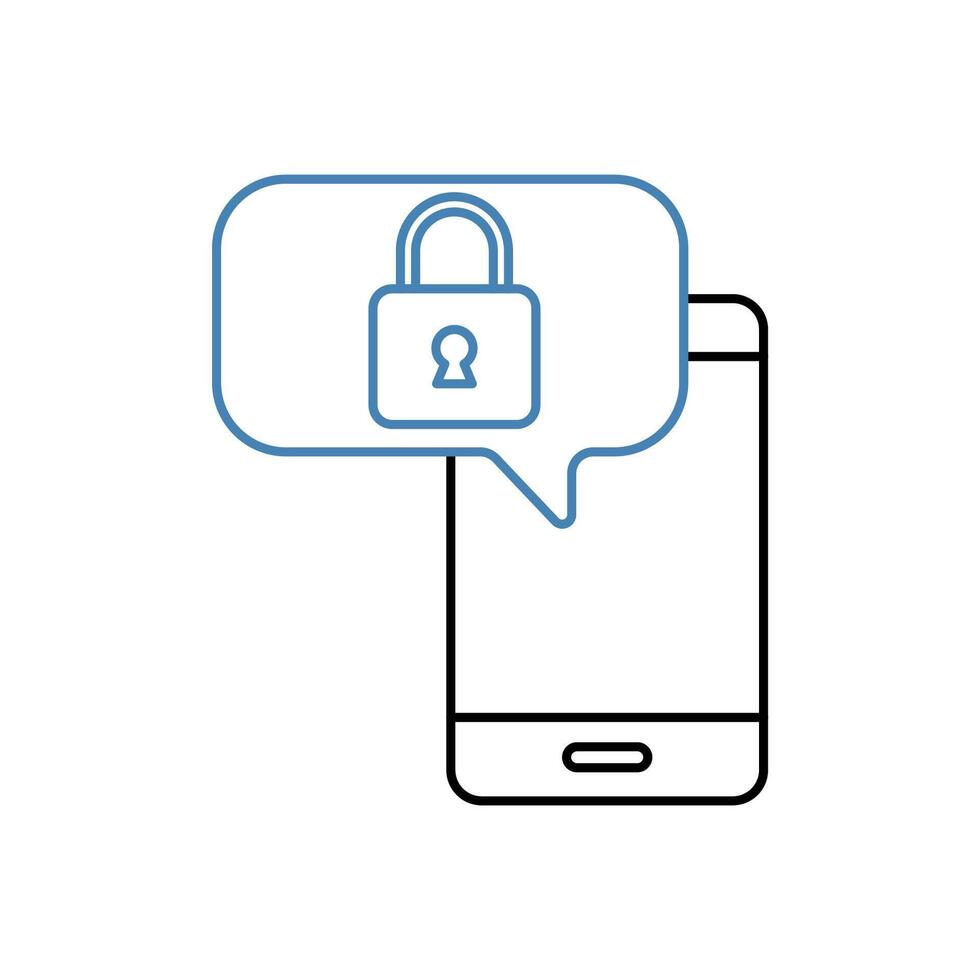 security app concept line icon. Simple element illustration. security app concept outline symbol design. vector