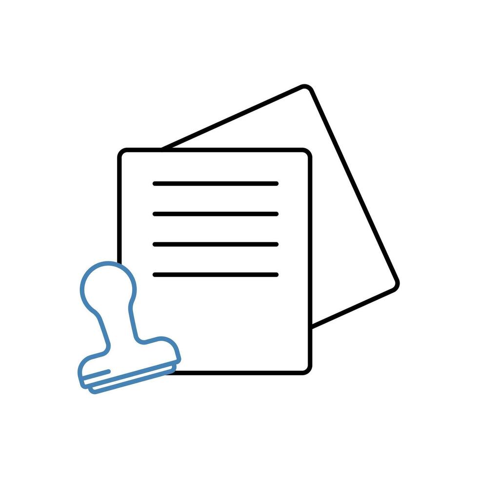 stamp document concept line icon. Simple element illustration. stamp document concept outline symbol design. vector