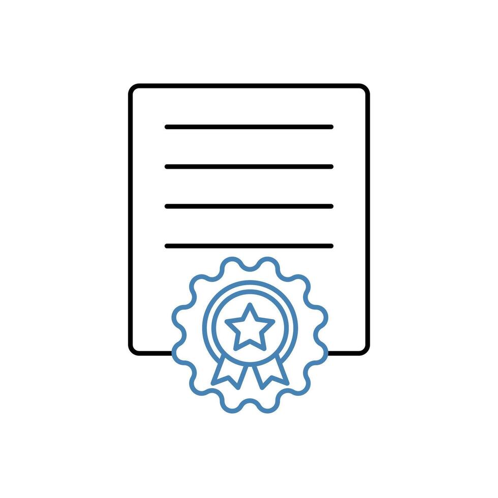 certificate concept line icon. Simple element illustration. certificate concept outline symbol design. vector