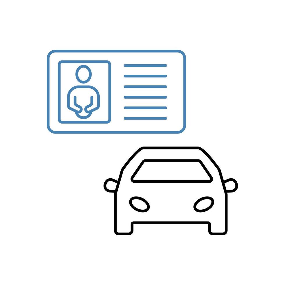 driving license concept line icon. Simple element illustration. driving licenset concept outline symbol design. vector