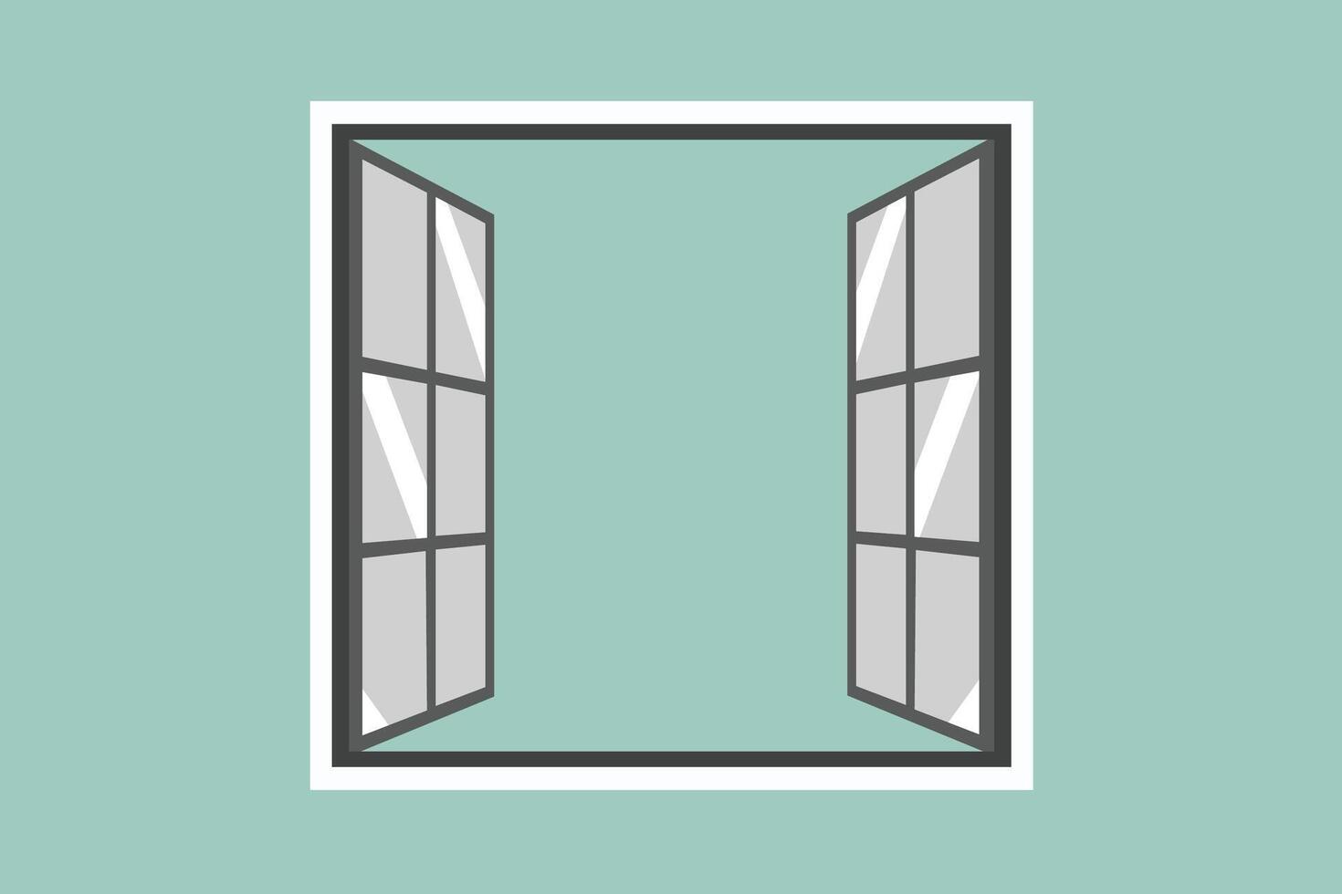 Open window isolated on green background vector