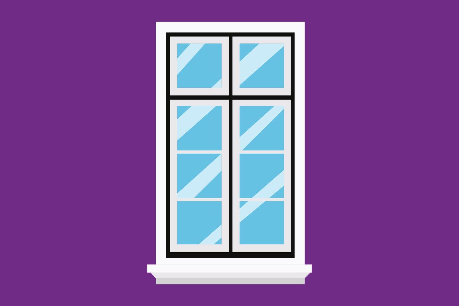Modern window isolated on purple background vector