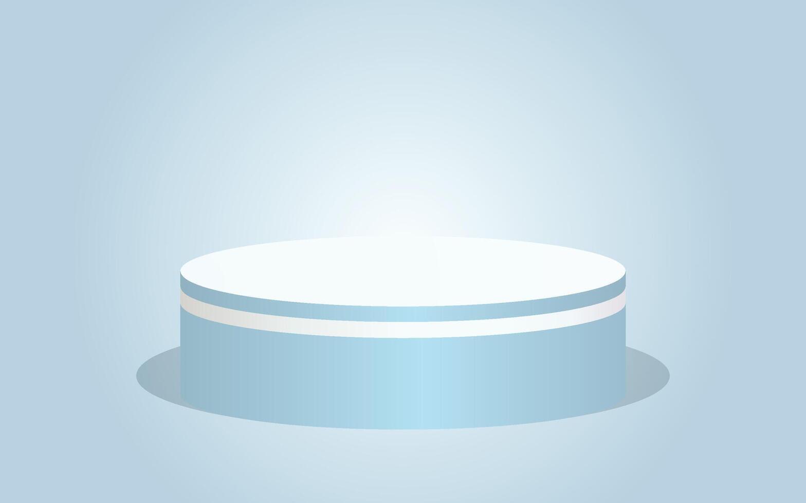 Blue podium for product placement, level, and introduction vector