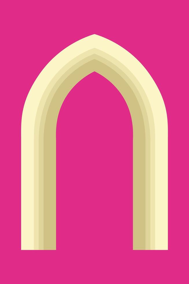 Yellow arch isolated on pink background vector
