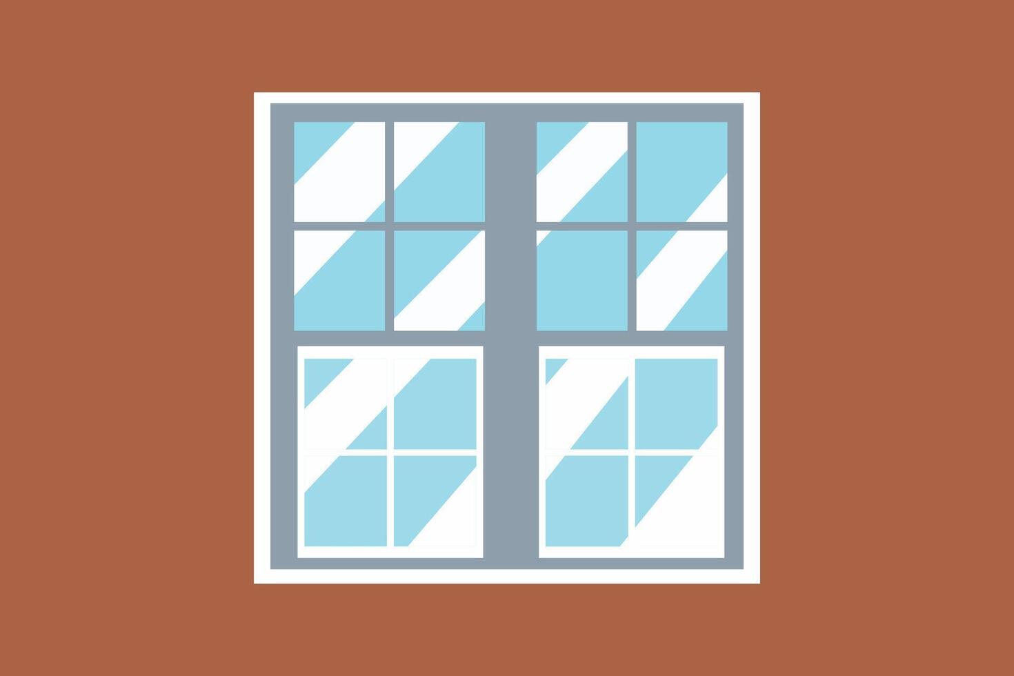 Double glazed window isolated on brown background vector