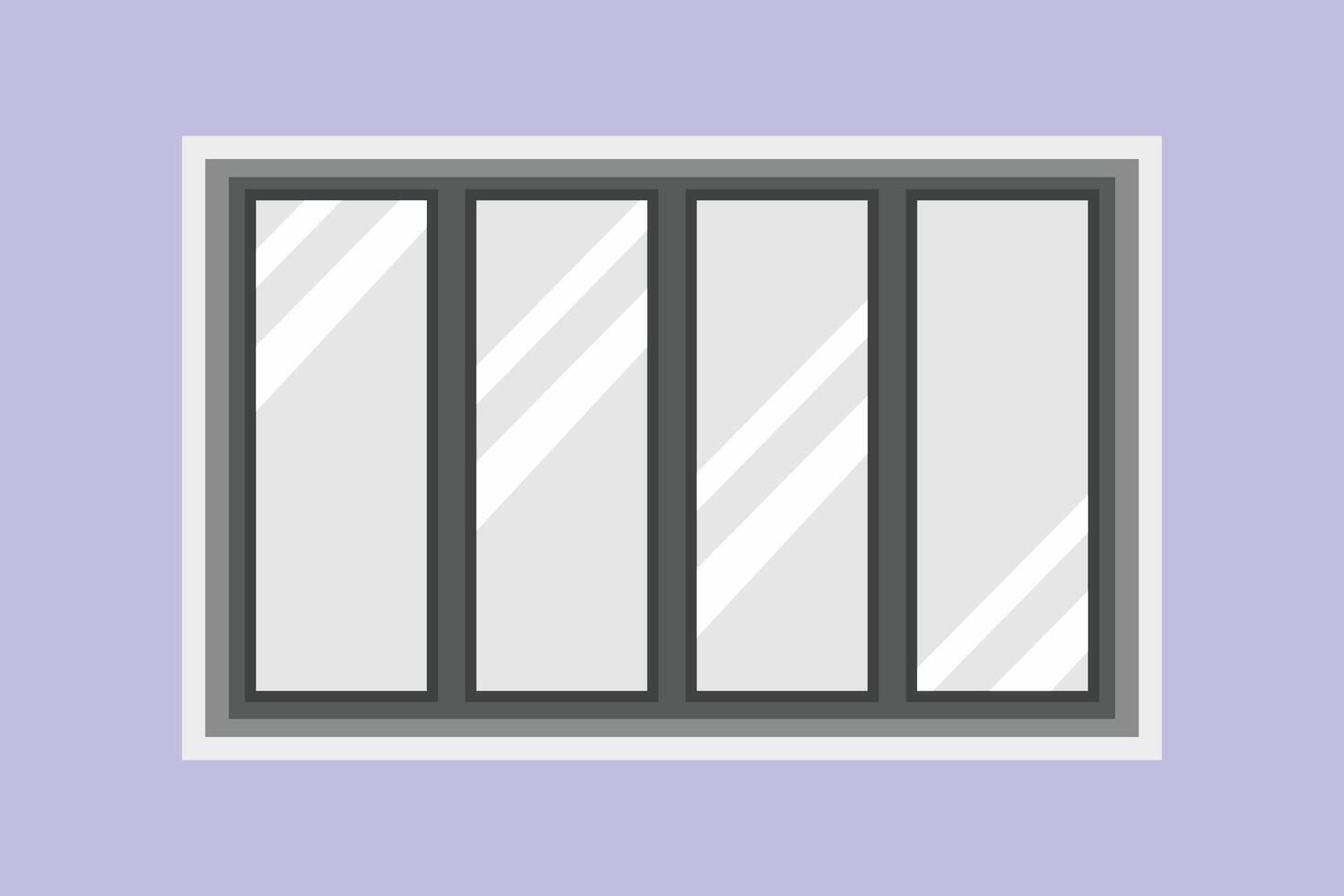 Four frame window isolated on purple background vector