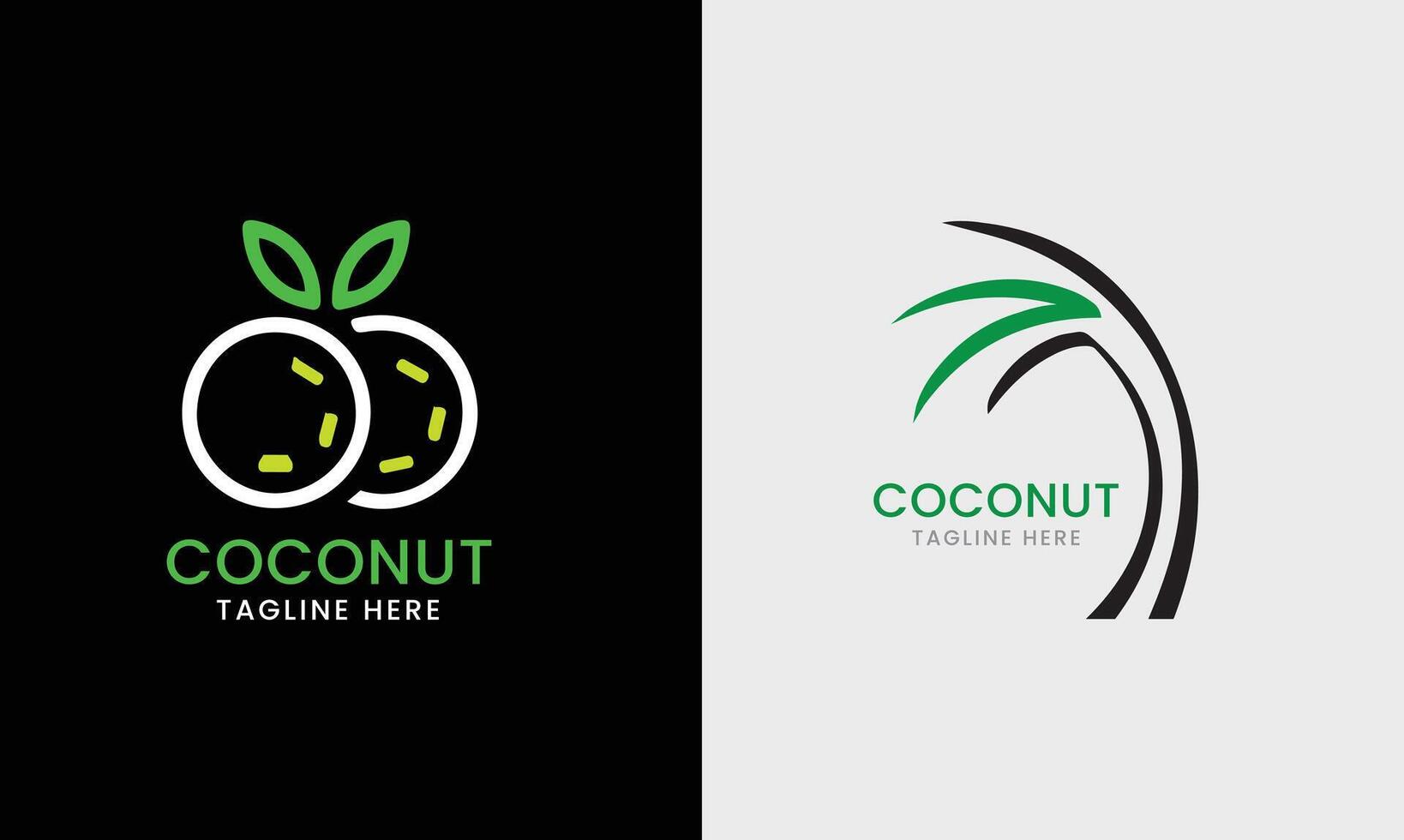 Coconut, coconut tree minimalist logo icon, sea forest beach coconut tree natural leaf vector