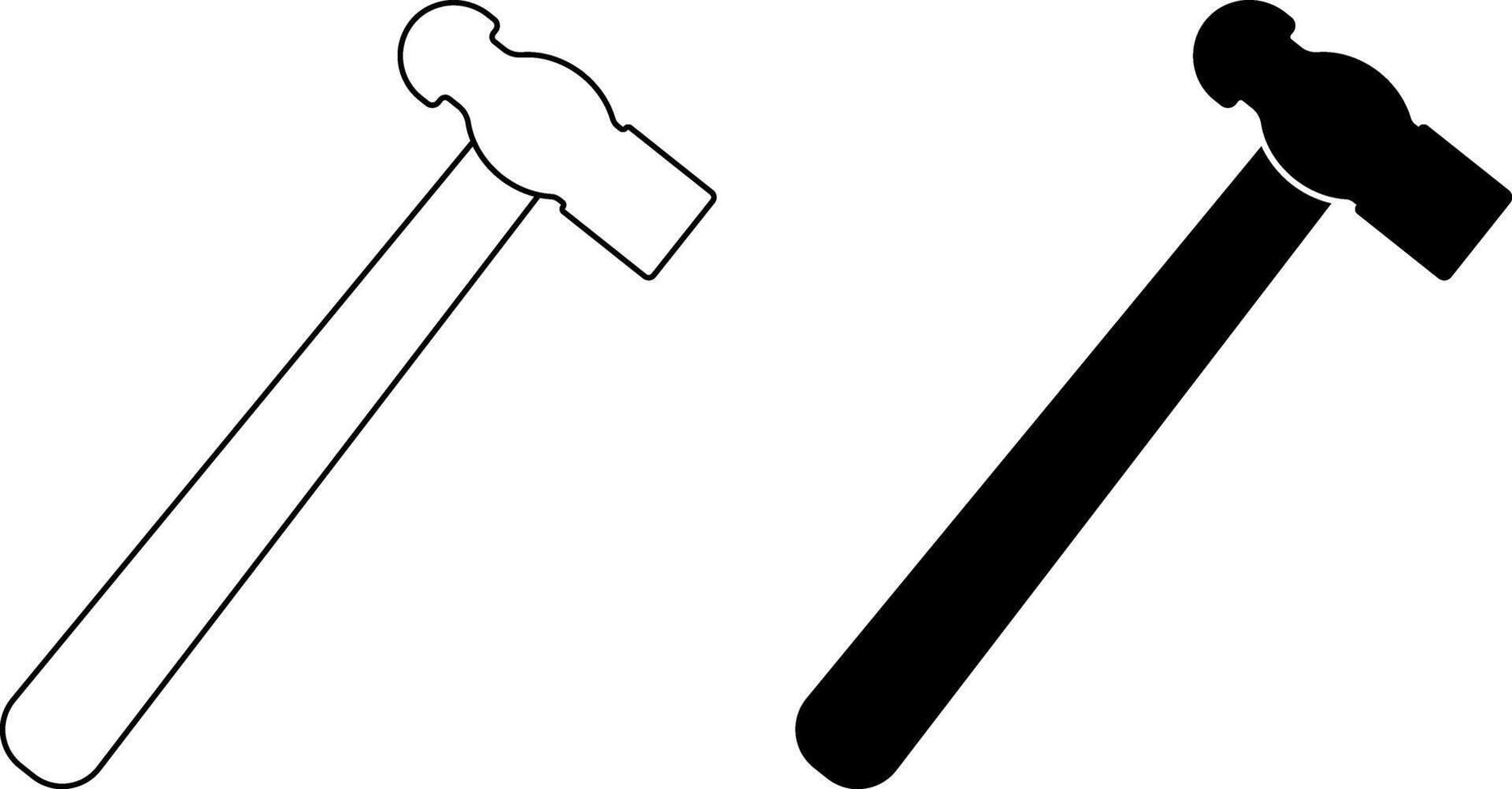 Ball peen hammer icon set vector