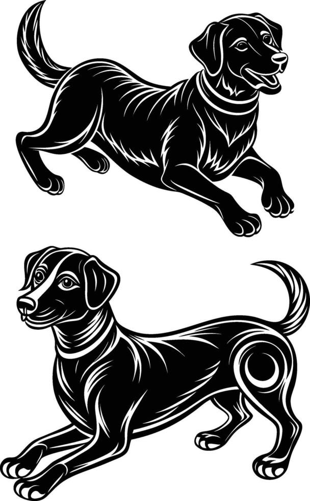 labrador retriever dog silhouette design,isolated on white background. vector