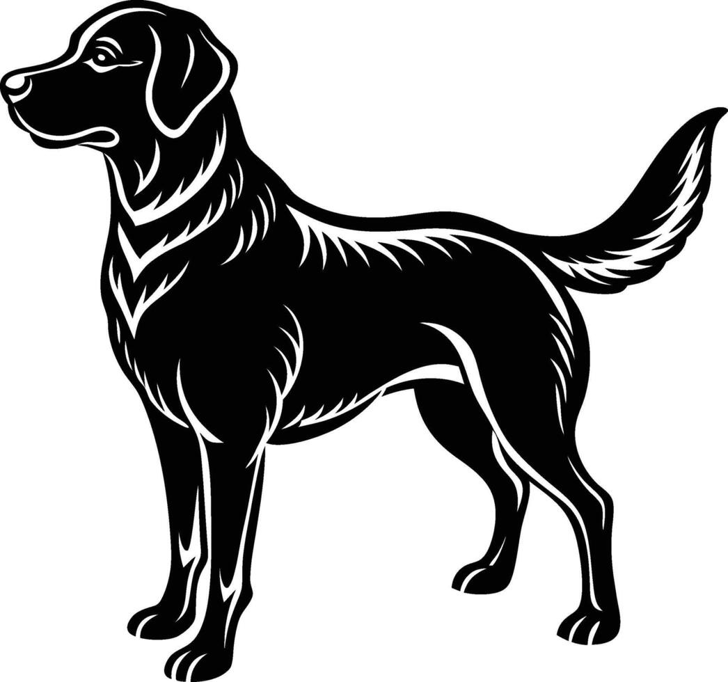labrador retriever dog silhouette design,isolated on white background. vector