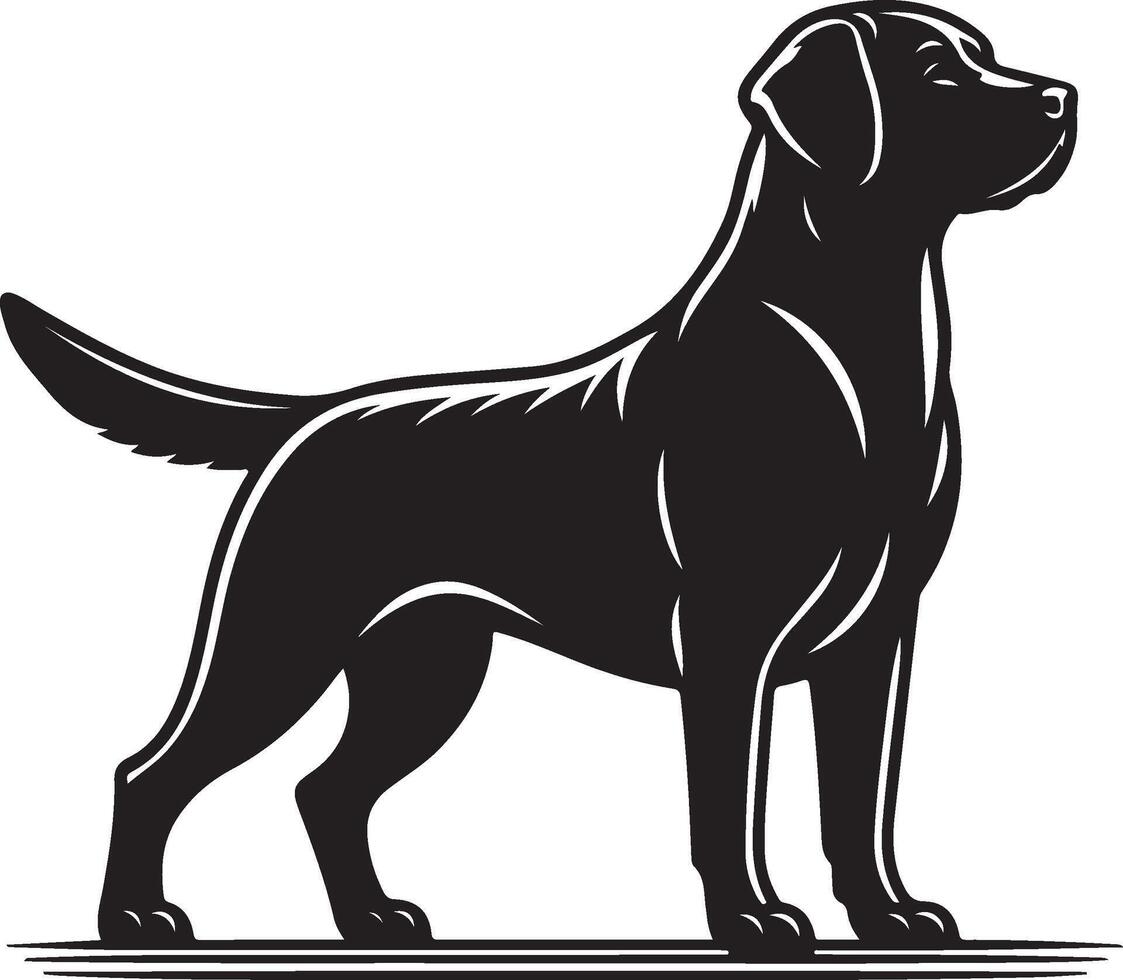 labrador retriever dog silhouette design,isolated on white background. vector