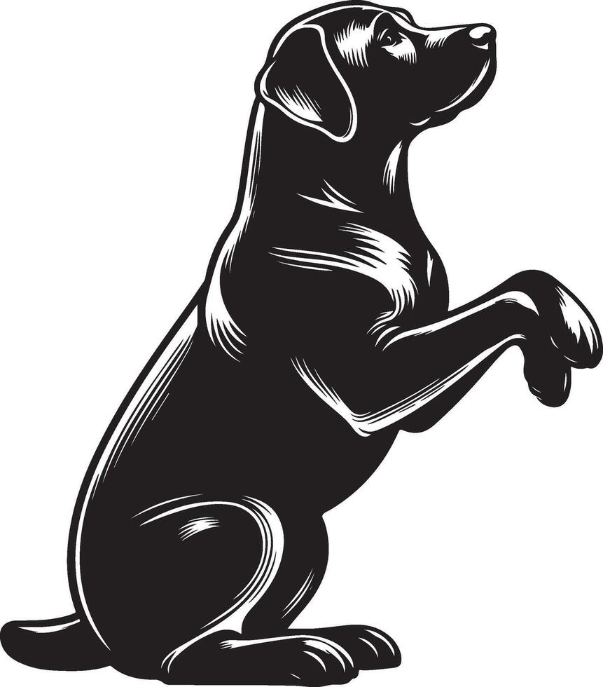 labrador retriever dog silhouette design,isolated on white background. vector