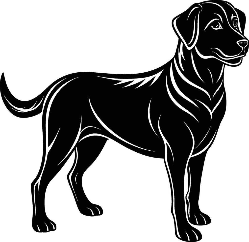 labrador retriever dog silhouette design,isolated on white background. vector