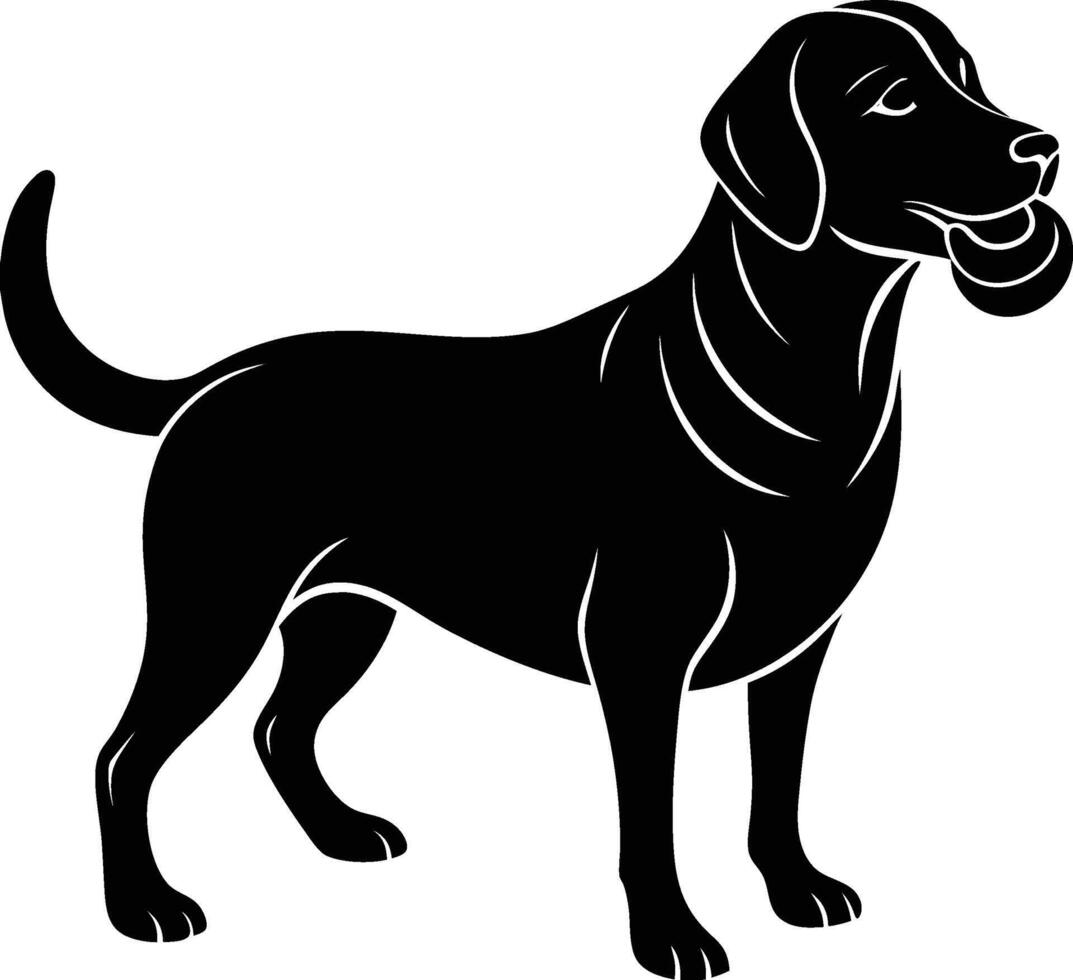labrador retriever dog silhouette design,isolated on white background. vector