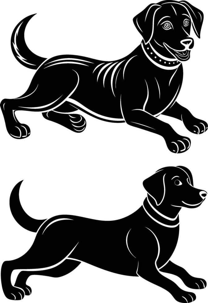 labrador retriever dog silhouette design,isolated on white background. vector