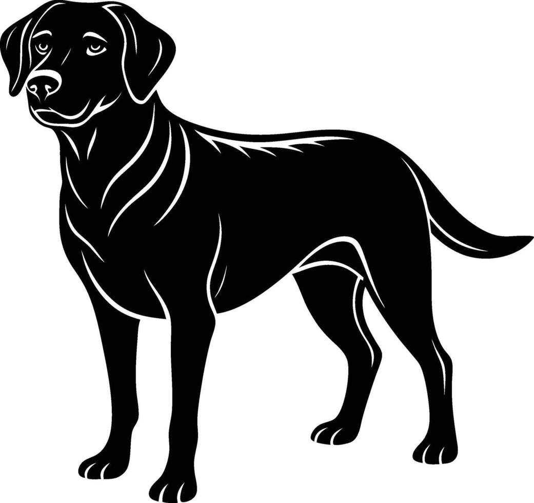labrador retriever dog silhouette design,isolated on white background. vector