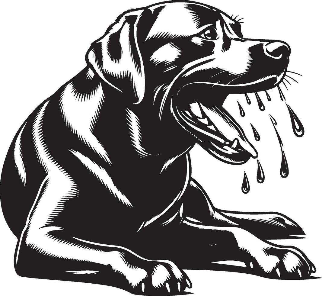 labrador retriever dog silhouette design,isolated on white background. vector