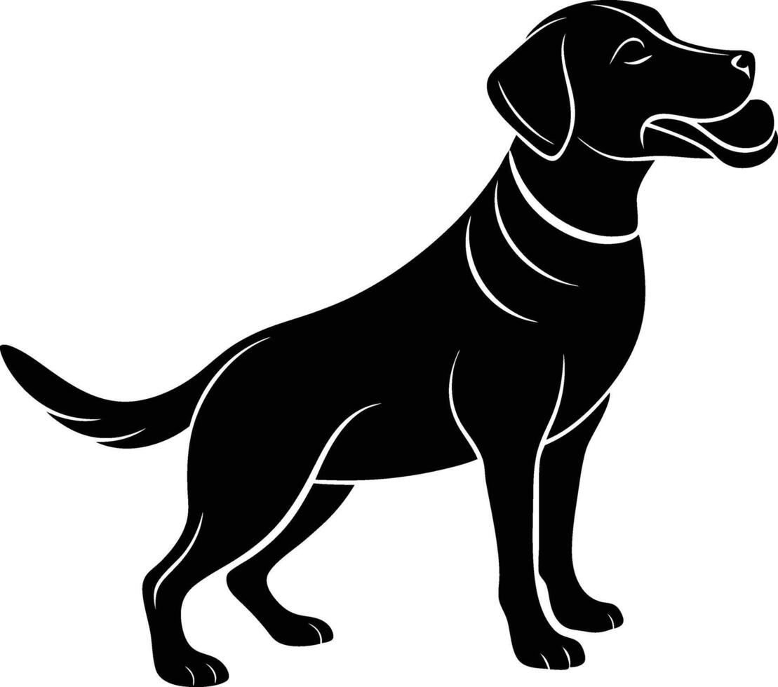 labrador retriever dog silhouette design,isolated on white background. vector