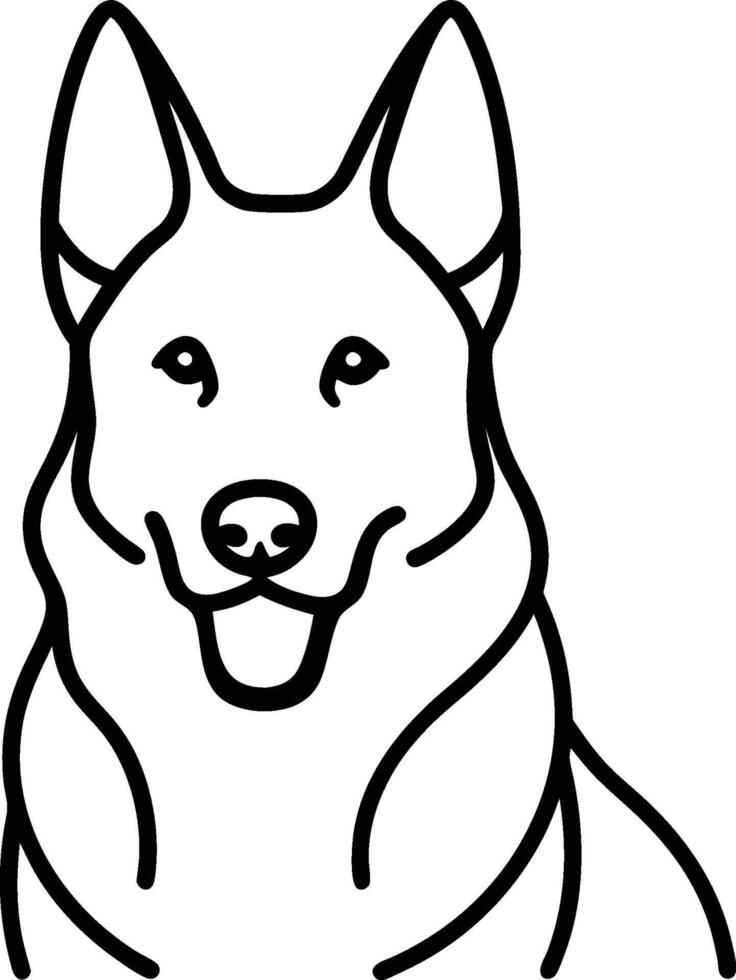 German Shepherd Dog Line art Contour illustration Continuous line drawing. vector