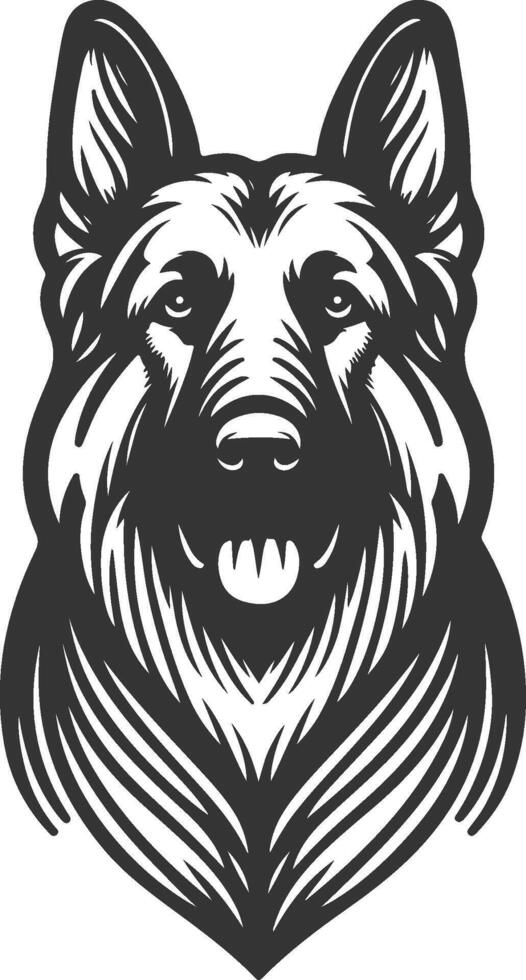 German Shepherd Dog Line art Contour illustration Continuous line drawing. vector