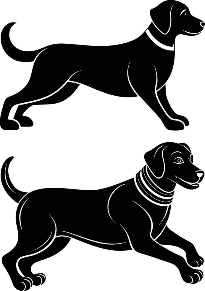 labrador retriever dog silhouette design,isolated on white background. vector