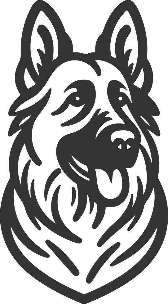 German Shepherd Dog Line art Contour illustration Continuous line drawing. vector