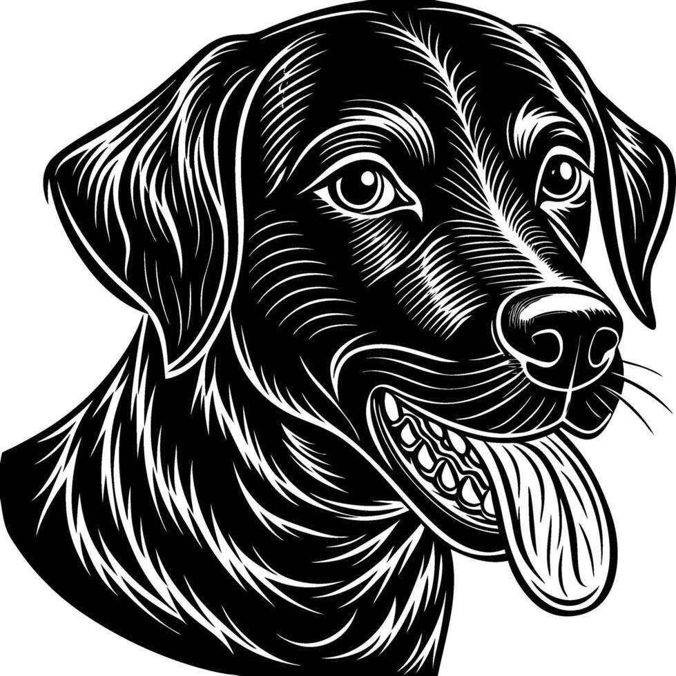 labrador retriever dog silhouette design,isolated on white background. vector