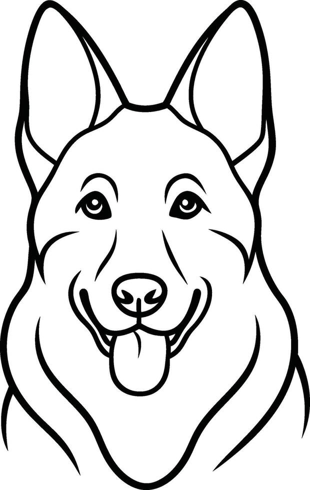 German Shepherd Dog Line art Contour illustration Continuous line drawing. vector