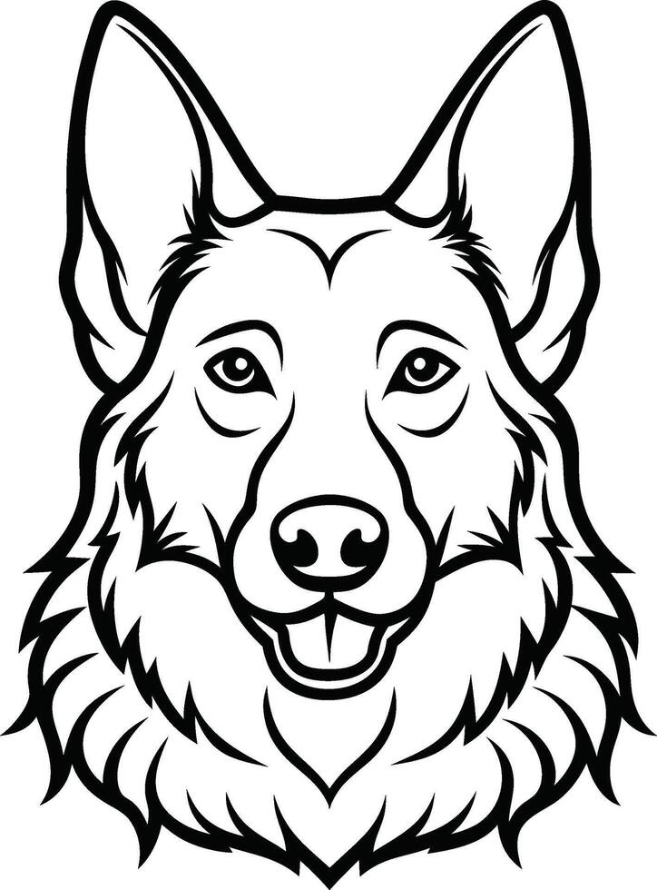 German Shepherd Dog Line art Contour illustration Continuous line drawing. vector